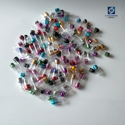 SGS 15mm Clear Pill Bottles آلومینیوم کلاه کپسول آبی کرگدن