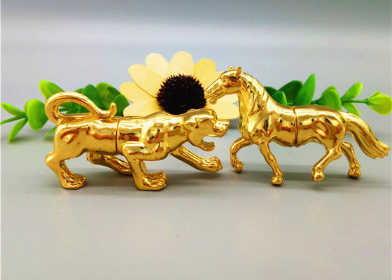 Leopard Shape 1g بطری های قرص شفاف آلومینیومی کپسول طلایی کرگدن